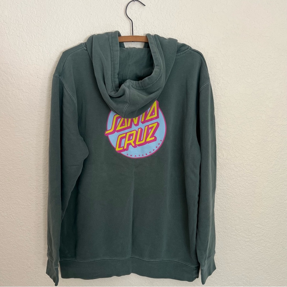 Independent Santa Cruz Skateboard Green Hoodie Sweatshirt Adult Size Medium - Picture 2 of 5